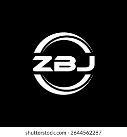 ZBJ letter logo design with white background in illustrator, vector logo modern alphabet font overlap style, calligraphy designs for logo, Poster, Invitation, etc.