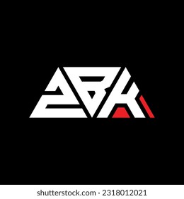 ZBK triangle letter logo design with triangle shape. ZBK triangle logo design monogram. ZBK triangle vector logo template with red color. ZBK triangular logo Simple, Elegant, and Luxurious