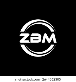 ZBM letter logo design with white background in illustrator, vector logo modern alphabet font overlap style, calligraphy designs for logo, Poster, Invitation, etc.