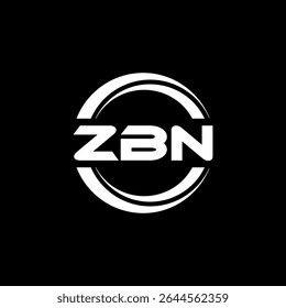 ZBN letter logo design with white background in illustrator, vector logo modern alphabet font overlap style, calligraphy designs for logo, Poster, Invitation, etc.