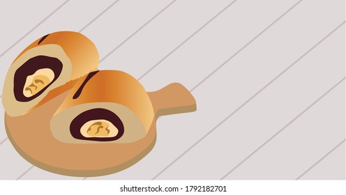 ZBread with chocolate filling vector