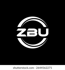 ZBU letter logo design with white background in illustrator, vector logo modern alphabet font overlap style, calligraphy designs for logo, Poster, Invitation, etc.