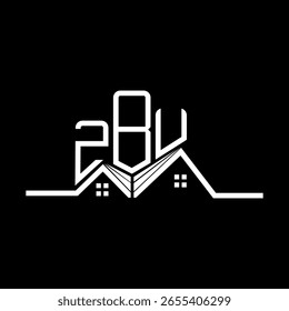 Diseño del logotipo de ZBU Real State, logotipo simple y moderno de ZBU. Diseño de alfabeto de lujo ZBU  