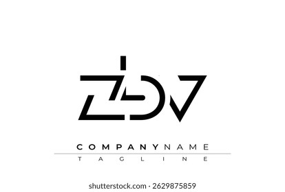 ZBV abstract letter design. Modern Business Logo Design With Abstract Typography and Contemporary Style