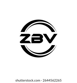 ZBV letter logo design with white background in illustrator, vector logo modern alphabet font overlap style, calligraphy designs for logo, Poster, Invitation, etc.