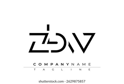 ZBW abstract letter design. Modern Business Logo Design With Abstract Typography and Contemporary Style