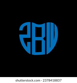 Diseño creativo del logo de la carta ZBW. Diseño único de ZBW.

