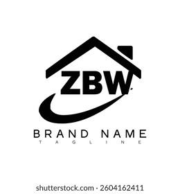 ZBW logo design vector template