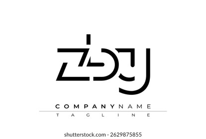 ZBY abstract letter design. Modern Business Logo Design With Abstract Typography and Contemporary Style