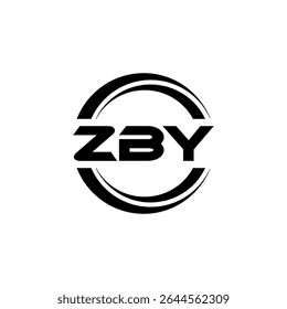 ZBY letter logo design with white background in illustrator, vector logo modern alphabet font overlap style, calligraphy designs for logo, Poster, Invitation, etc.