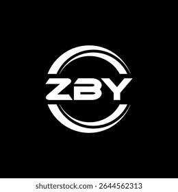 ZBY letter logo design with white background in illustrator, vector logo modern alphabet font overlap style, calligraphy designs for logo, Poster, Invitation, etc.