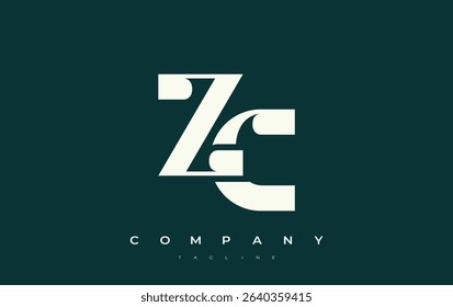 ZC Abstract Geometric Logo Design. Modern and elegant logo design with simplistic typography elements, showcasing branding excellence.