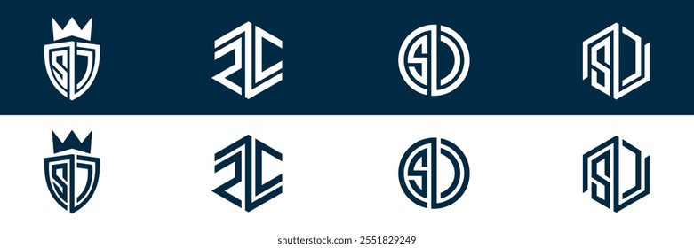 ZC CZ letra logotipo conjunto design