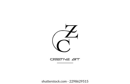 ZC, CZ, Z, C abstract letters logo monogram