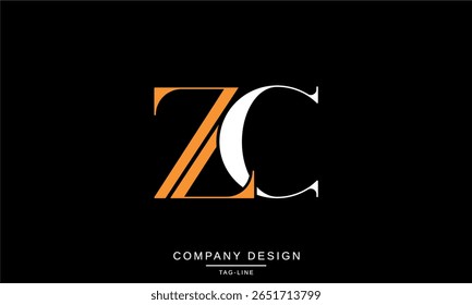 ZC, CZ, Z, C, Abstract Letters Logo Monogram Design Font Icon Vector