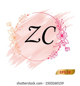 ZC Initial beauty monogram logo vector