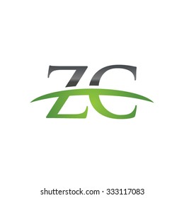 ZC initial company green swoosh logo