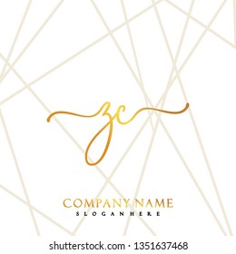 ZC Initial Handwriting logo template vector