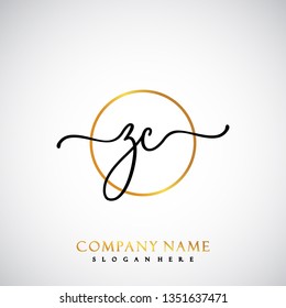 ZC Initial Handwriting logo template vector