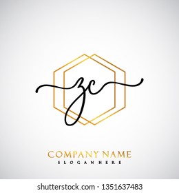ZC Initial Handwriting logo template vector