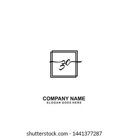 ZC Initial handwriting logo template vector