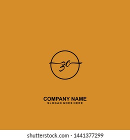 ZC Initial handwriting logo template vector