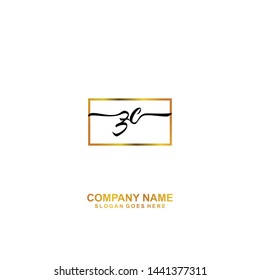 ZC Initial handwriting logo template vector