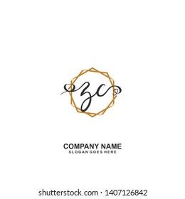 ZC Initial handwriting logo vector