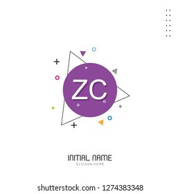 ZC Initial logo template vector