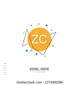 ZC Initial logo template vector