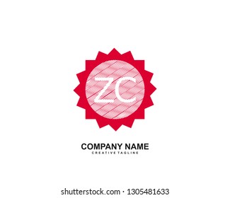 ZC initial logo template vector