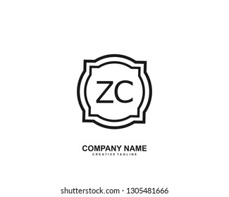 ZC initial logo template vector