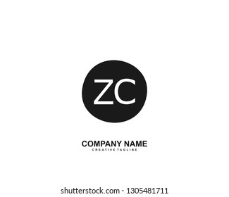 ZC initial logo template vector