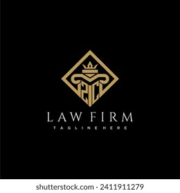 ZC initial monogram logo for lawfirm with pillar in creative square design