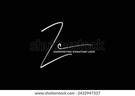 ZC initials Handwriting signature logo. ZC Hand drawn Calligraphy lettering Vector. ZC letter real estate, beauty, photography letter logo design.