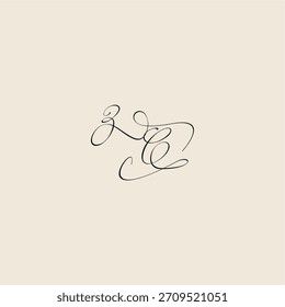 ZC letter initial royal design minimalist style curve monogram elegant concept logo