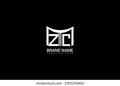 ZC letter logo creative design. ZC unique design. ZC creative initials letter logo concept. ZC letter logo design on black background.