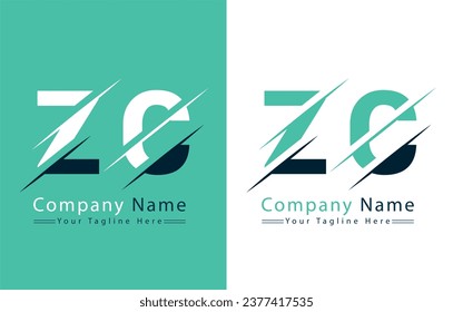 Plantilla de diseño de logotipo de carta ZC. Ilustración del logotipo del vector
