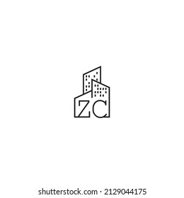 ZC line concept logo in high quality professional design that will be best for companies related to real estate