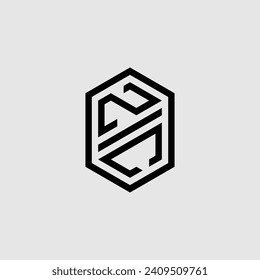 ZC line geometric monogram with high quality professional design that will print well