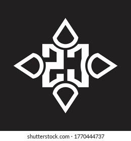 ZC Logo monogram with four cone rounded by the shape design template
