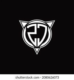 ZC Logo monogram isolated with circle shape and three arrow design template