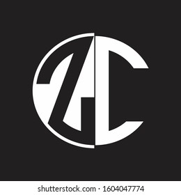 ZC Logo monogram with Negative space style design tempate