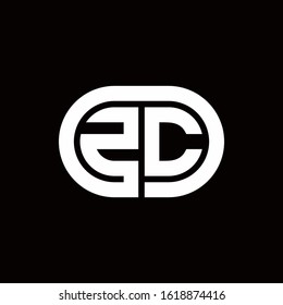 ZC monogram logo with an oval style on a black background