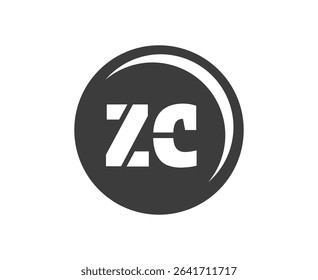 ZC sport emblem or team logotype. Ball logo with a combination of Initial letter Z and C for balls shop, sports company, training, club badge. Vector illustration.