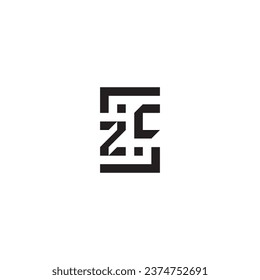 ZC square concept retro logo in high quality professional design that will print well across any print media