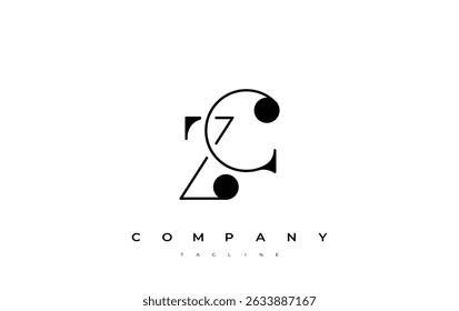 ZC Typography Logo Design. Stylish monogram design depiction featuring the letters Z and C combined in an artistic signature style, delivering a unique and creative visual representation.