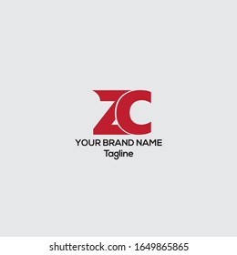 Logotipo del vector ZC, diseño de identidad de cooperación 