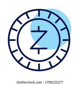 zcash coin crypto currency line style icon vector illustration design