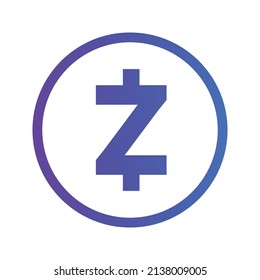 Zcash Cryptocurrency coin icon. ZEC coin symbol. Cryptocurrency vector icon. Flat Vector illustration - Vector